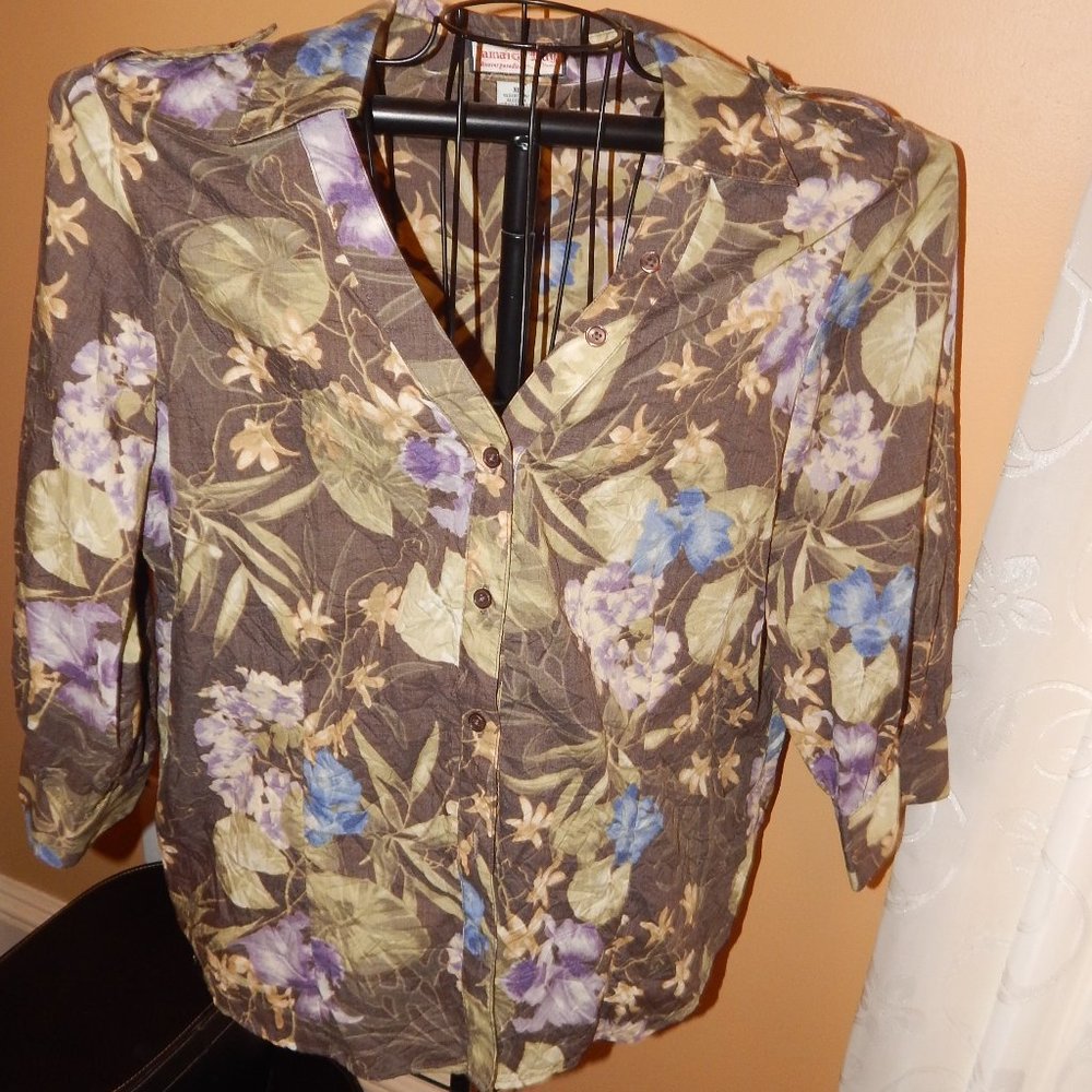 Ladies Jamaica Bay Button-Front Blouse  Size XL